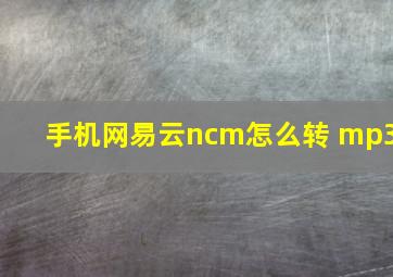 手机网易云ncm怎么转 mp3